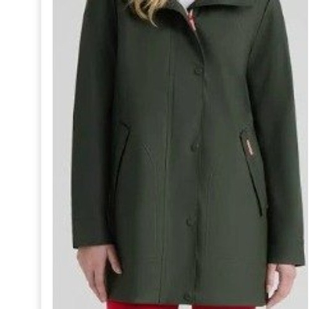 Hunter Original Rubberized Coat Rain Jacket Hunter Green Waterproof NEW Womens S